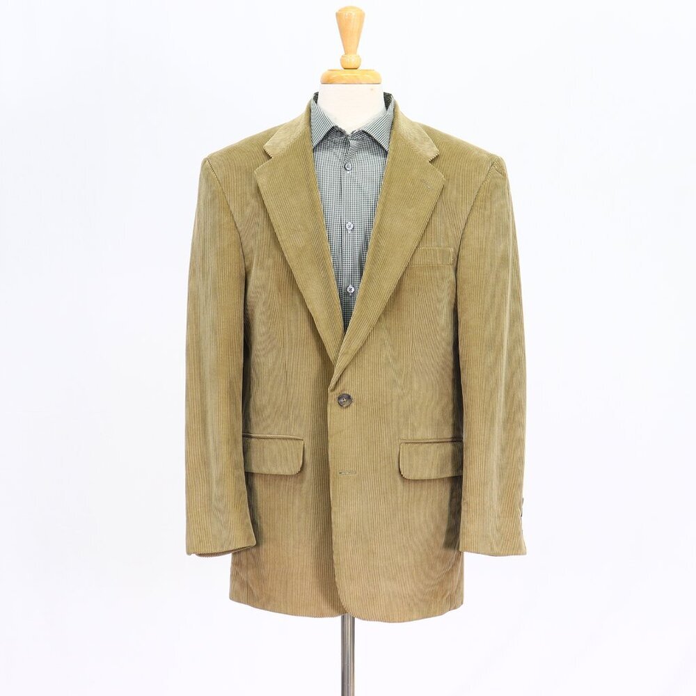 Lands' End 42L Beige Solid 2-Button Sport Coat Blazer Jacket T290